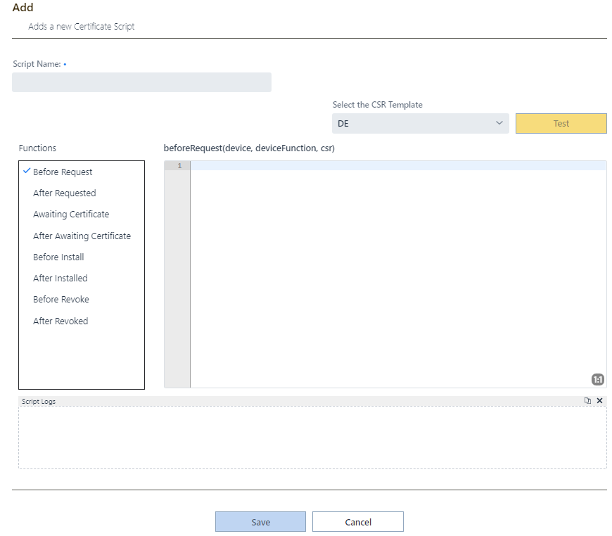 Script Editor Screen