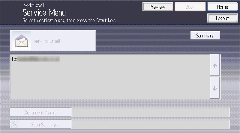Destinator Screen Delivery Screens When Using the Standard Operation Panel